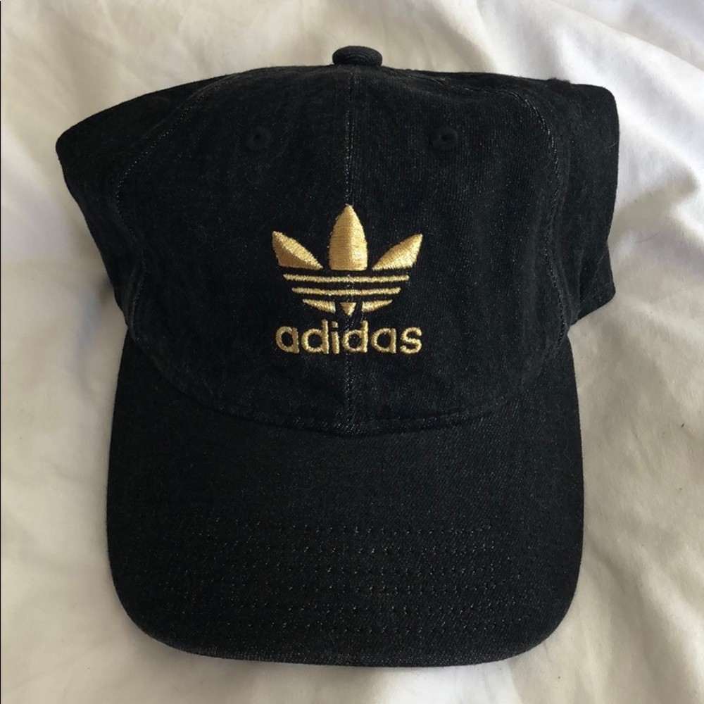 Faded Black Denim Adidas Baseball Hat